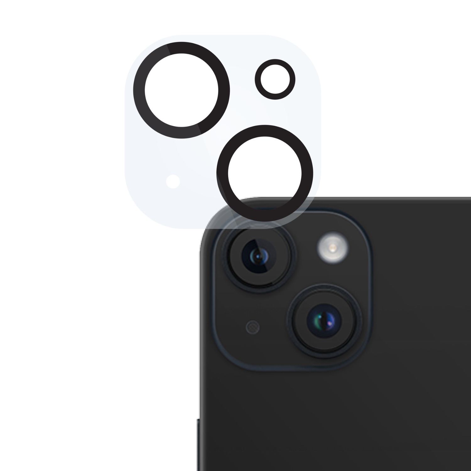 Body Glove Tempered Glass Camera Screenguard - Apple iPhone 15 / iPhone 15 Plus (Black Trim) - Image 2