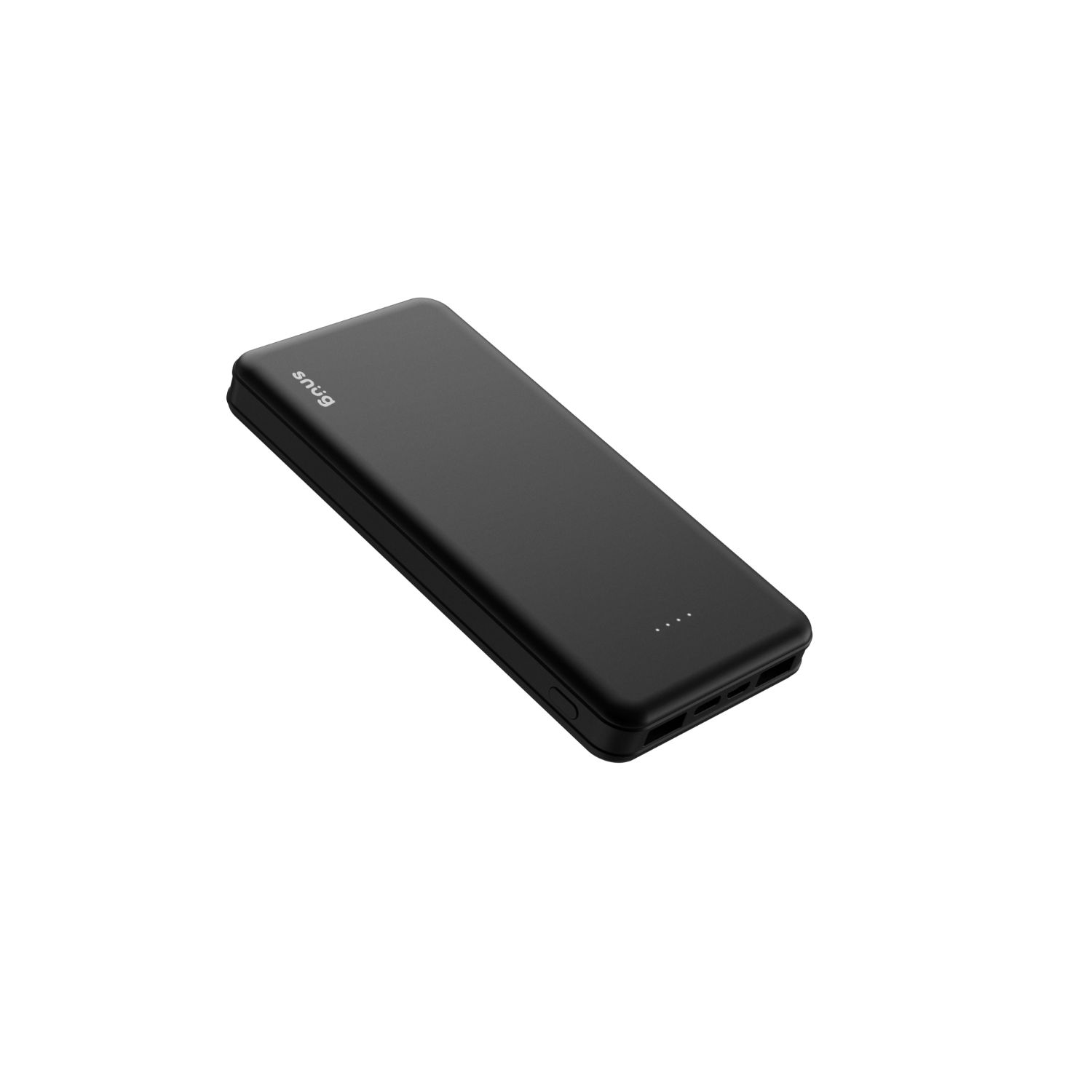 Snüg 10 000mAh Dual USB Port 4LED Indicator Powerbank plus USB to Type C Cable (Black) - Image 2