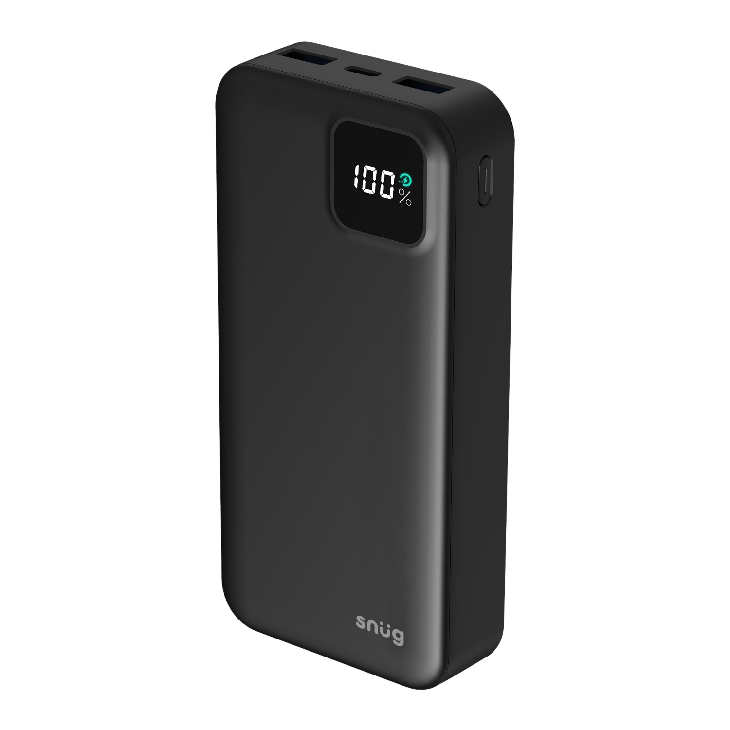 Snüg 20W 20 000mAh Triple Port (2 Usb and 1 Type C) Square Digital PD Fast Charging Powerbank plus Type C to Type C Cable(Black) - Image 3
