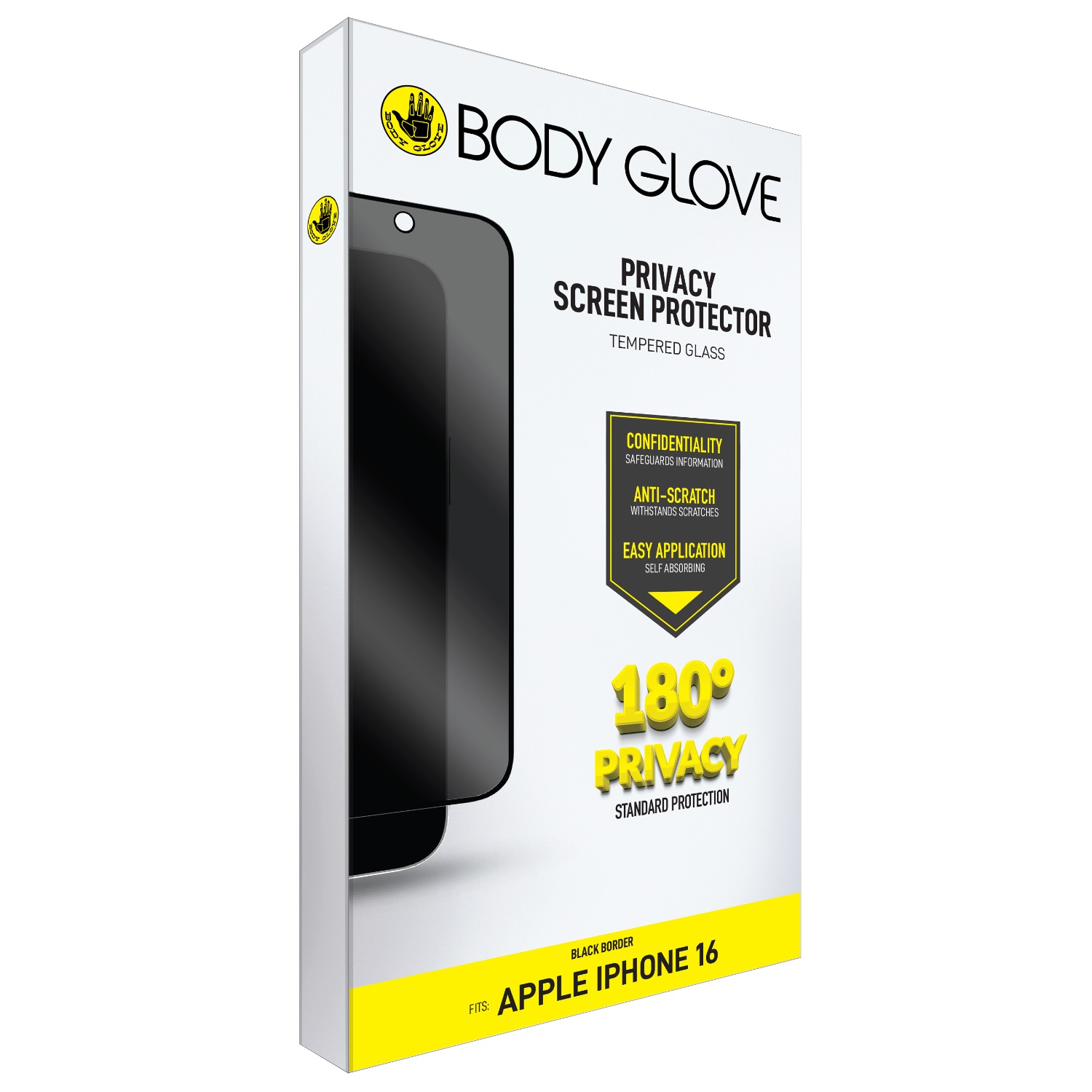 Body Glove Privacy Tempered Glass Screenguard - Apple iPhone 16 / iPhone 15 (Black Trim) - Image 5